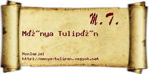 Mánya Tulipán névjegykártya